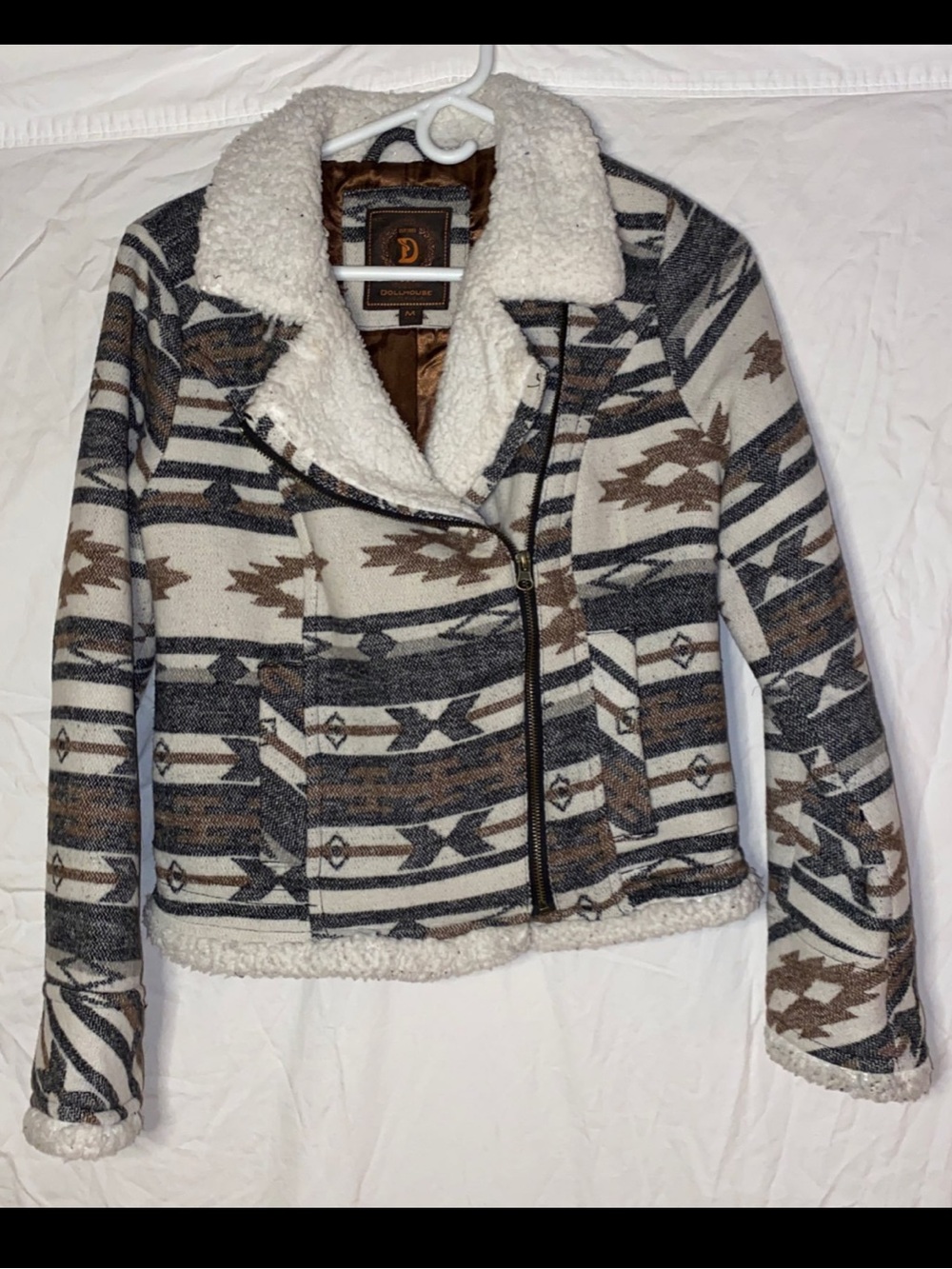 aztec pattern fleece jacket Dollhouse Southwestern Sherpa Jacket